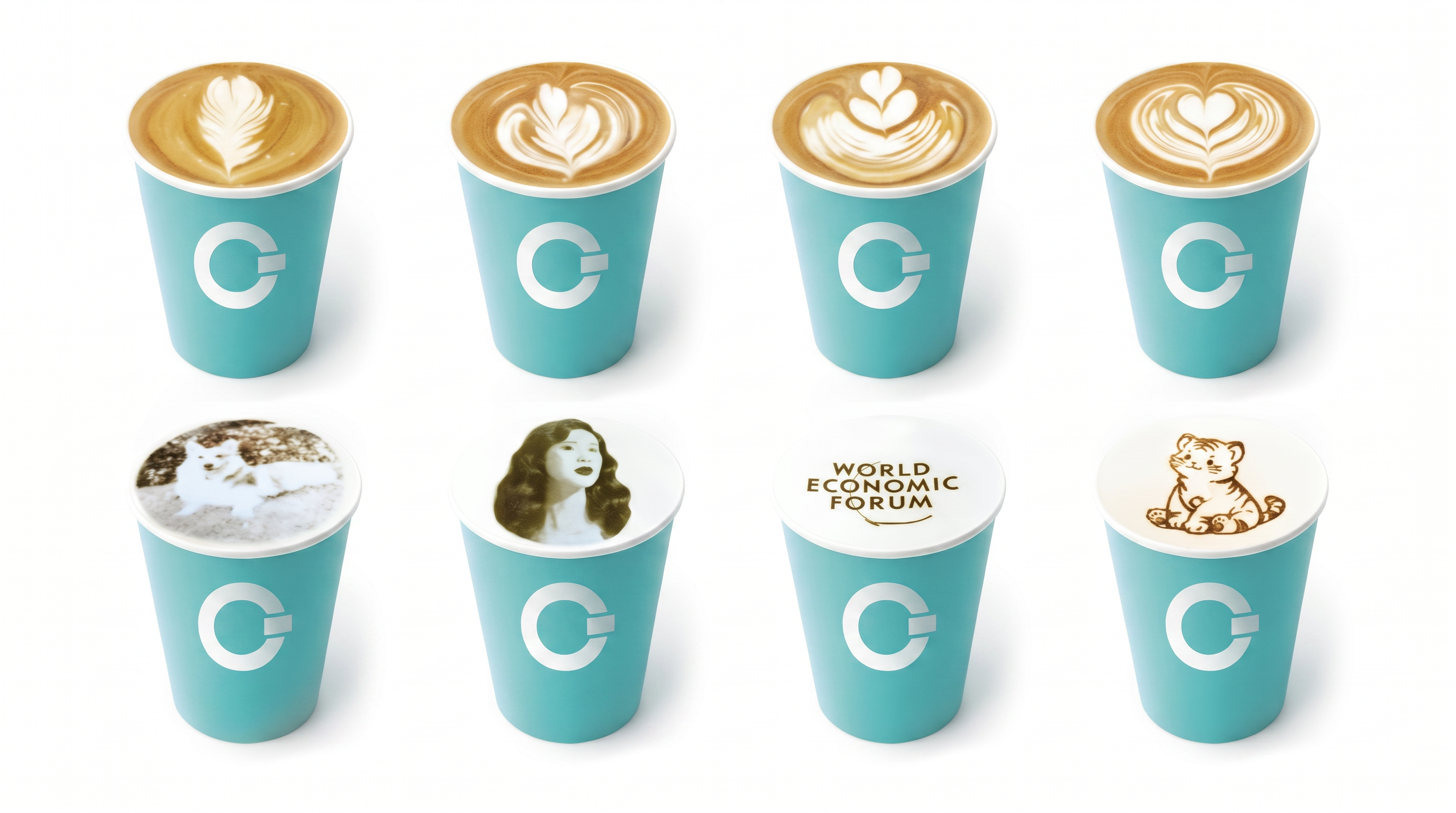Exemplo de personalização da espuma do café