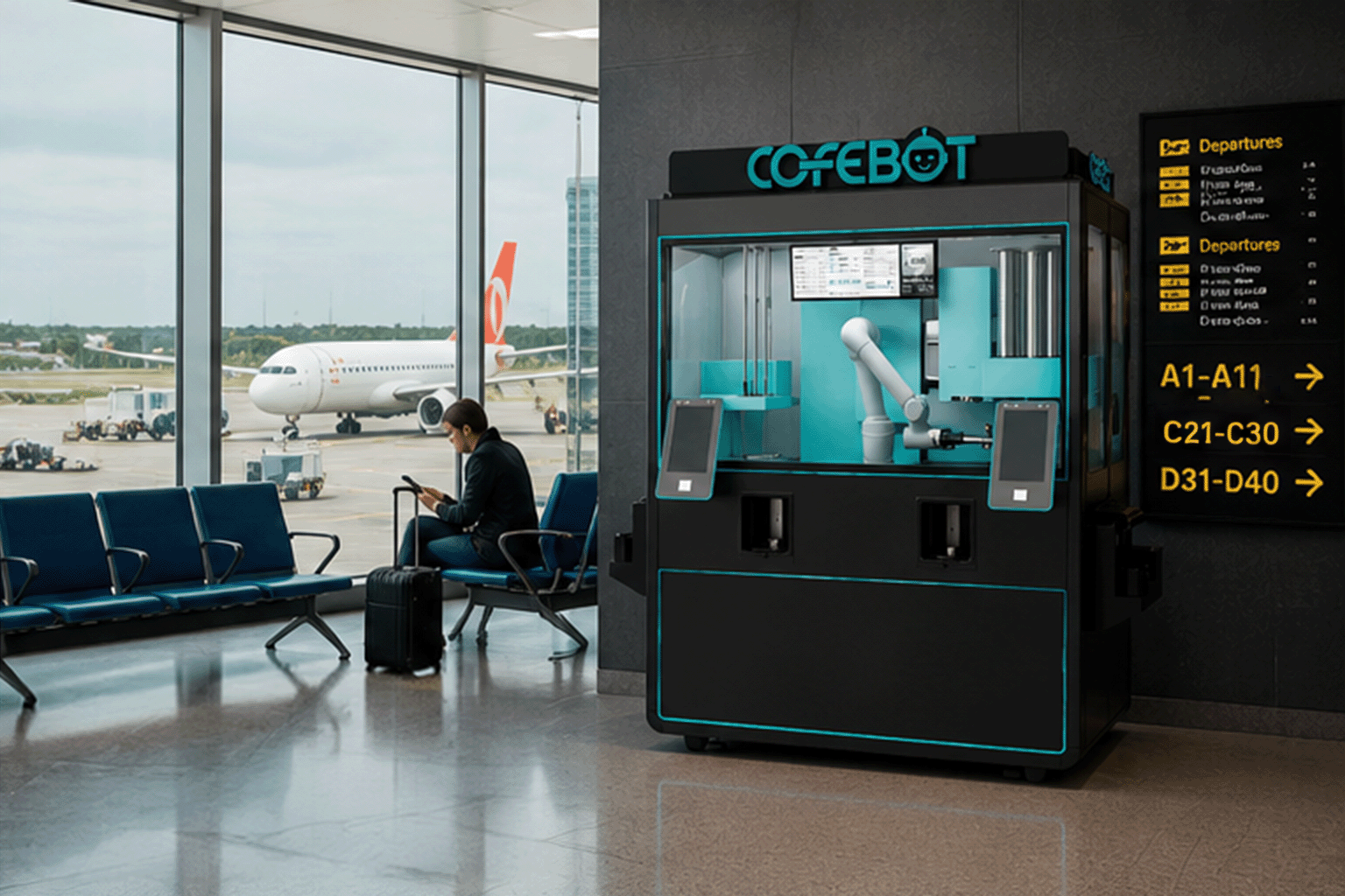 Ilustração de onde instalar o Cofebot